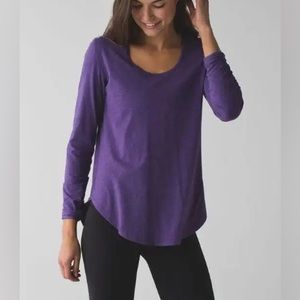 Lululemon Yogini 5 Year Long Sleeve Tee in Heathered Bold Violet 💜